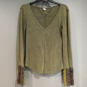 Free People waffle shirt